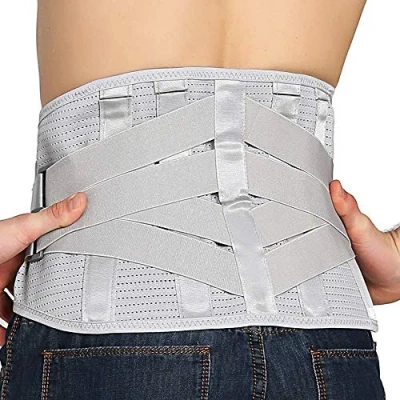 Image of Lower Back Braces for Pain Relief Compression Belt Men &amp; Women Lumbar Support Waist Backbrace Herniated Disc, Sciatica, Scoliosis Breathable Mesh Design, Adjustable Straps (S, Gray)