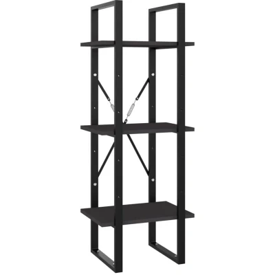 Image of vidaXL 3 Tier Book Cabinet Grey 40x30x105 cm Engineered Wood