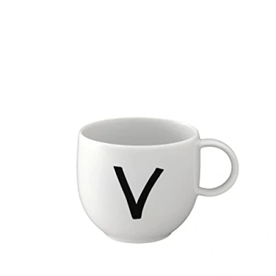 Image of like. by Villeroy &amp; Boch Letters Mug V, 380ml, Premium Porcelain, White