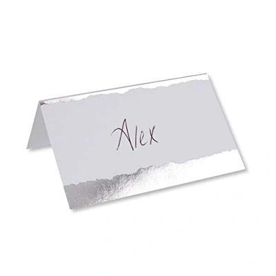 Image of Neviti 776544 Place Cards, White/Silver