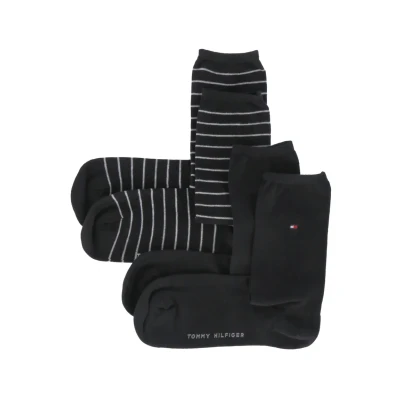 Image of Tommy Hilfiger 2 Pack Small Stripe Women&#039;s Socks, Black 5.5 8