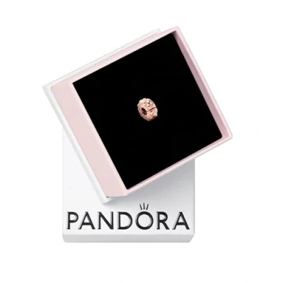 Image of Pandora Moments Studded pattern 14k rose gold plated clip with silicone grip