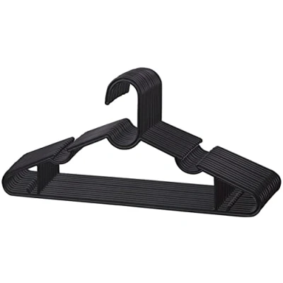Image of DIVCHI 25 Pack Adult Plastic Coat Hangers Clothes with Suit Trouser Bar and Lips Size 39cm Wide, 18.5cm Height (Set of 25)