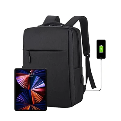 Image of Laptop Bag, School Bags For Women Men With USB Charging Port, Water Resistant Backpack Travel Casual Daypack Hiking Camping