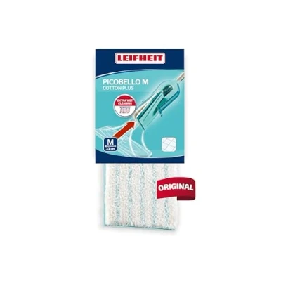 Image of Leifheit Picobello M Mop Replacement Pad Very Absorbent Fibres Ideal for Stone and Tile Floors, 33 cm wide, Mop, Head