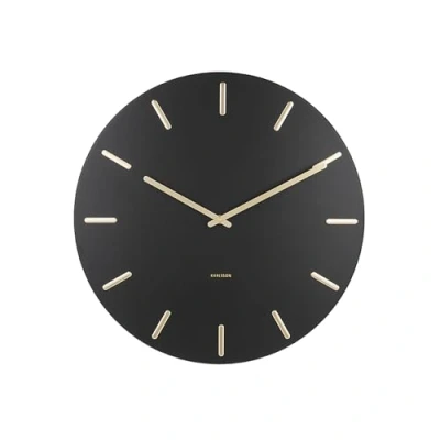 Image of Karlsson Wall clock Charm Steel Black with gold 45x3.5cm,One Size