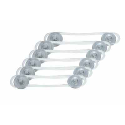 Image of Dreambaby Multi Purpose Baby Safety Latches Door Locks for Cupboard, Cabinets &amp; Appliances Suitable Corners Curved Surfaces Silver 6 Pack Model F1107