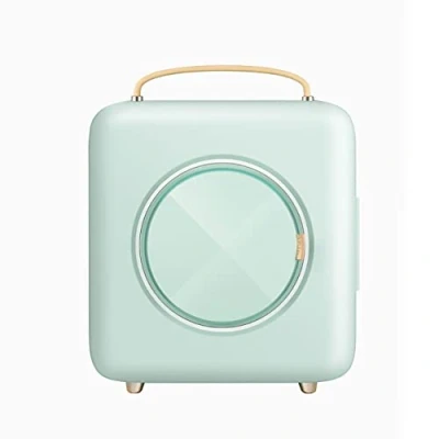 Image of Rainbow_Road Mini Beauty Fridge,9L Makeup Refrigerator with Mask Heating Function, Portable Personal Skincare Fridge for Products, Cosmetics,Face Masks (Green)