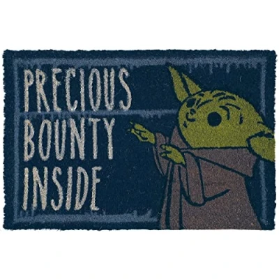 Image of Star Wars Door Mat (Precious Bounty Inside Design), The Mandalorian Coir Doormat, Outside and 40cm x 60cm, Gifts for Men Women Official Merchandise