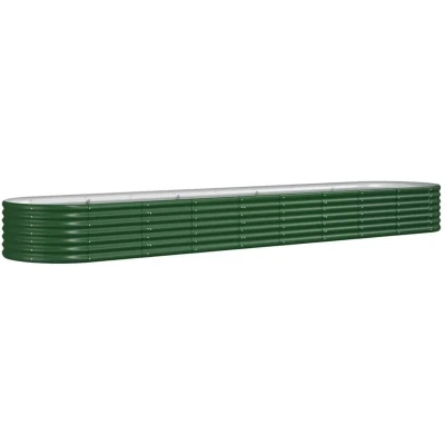 Image of vidaXL Garden Raised Bed Powder coated Steel 368x80x36 cm Green