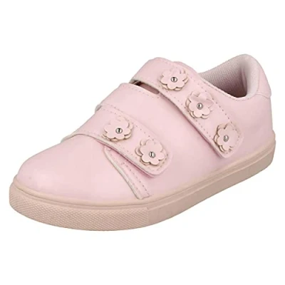 Image of Spot On Girls Flower Strap Pumps Pink Synthetic UK Size 2 EU 34 US 3