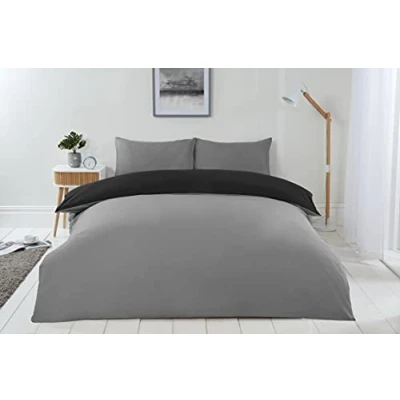 Image of Emma Barclay Lyla Reversible Duvet Set in Black/Grey Single