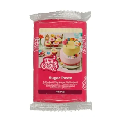 Image of FunCakes Sugar Paste Hot Pink, Easy to Use, Smooth, Flexible, Soft and Pliable, Perfect for Cake Decorating. Gluten Free, 250 g