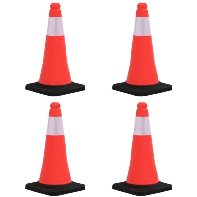 Image of vidaXL Reflective Traffic Cones with Heavy Bases 4 pcs 50 cm