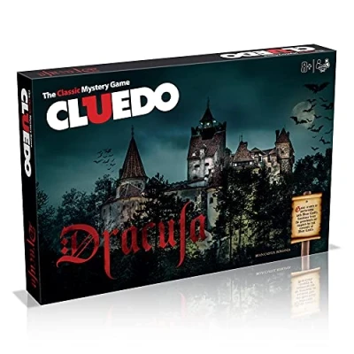 Image of Winning Moves Dracula Cluedo the Classic Mystery Board Game, Enter Bran Castle to solve murder of Irina, great gift for Halloween, ages 8 plus