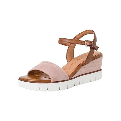 Image of Marco Tozzi Women&#039;s 2 28714 20 Leather Wedge Sandal, Rose Comb, 6.5 UK
