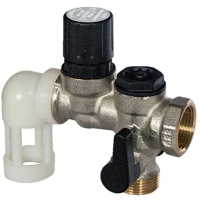 Image of Comap 889216 Groupe de sécurité 889 INOX Safety Angled Stainless Steel for Water Heaters 20 x 27 or 3/4 Inch, Grey