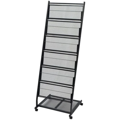Image of vidaXL Magazine Rack 47.5x43x133 cm Black A4