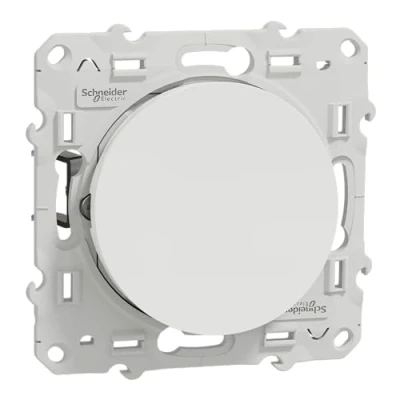 Image of Schneider Electric S525204 Odace Two Way Switch, 10 AX, Quick Connection, White, Toggle Amp Claws