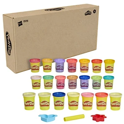 Image of Play Doh Bright &#039;n Happy Variety Pack with 21 Pots Including Sparkle and Metallic Shine