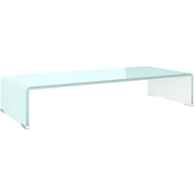 Image of vidaXL TV Stand/Monitor Riser Glass Green 70x30x13 cm