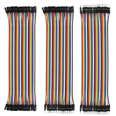 Image of ALMOCN 120PCS Breadboard Jumper Dupont Wire,Multicolored 20cm 40pin Male to Female, Male, Female Wires Ribbon Cables Kit for arduino