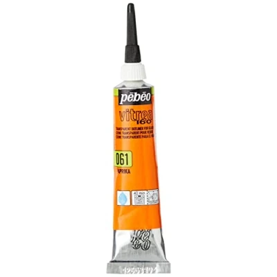 Image of Pebeo Vitrea 160 Glass Paint Outliner 20 Milliliter Tube, Paprika,Paprika, orange, 114061