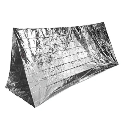 Image of Emergency Tent, Outdoor Shelter Blanket Reflective Camping Hiking Survival Portable Tent