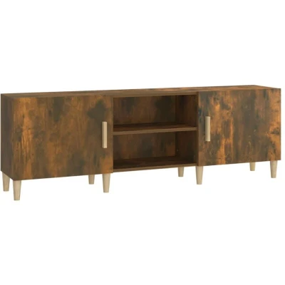 Image of vidaXL TV Cabinet Smoked Oak 150x30x50 cm Engineered Wood