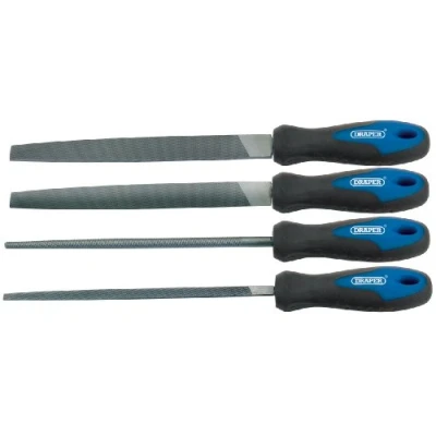 Image of Draper Soft Grip Engineer&#039;s File Set, 200mm (4 Piece)