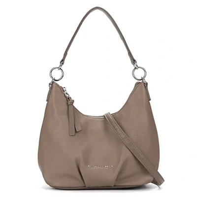 Image of David Jones Women&#039;s Shoulder Bag Ladies Faux Leather Hobo Crossbody Messenger Small Handbag Girl Trendy Fashion Elegant Beige Taupe
