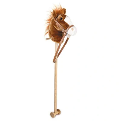 Image of Toyrific 99 cm Hobby Horse Toy with Sounds, Strong Grip Handles and Wheels, Dark Brown