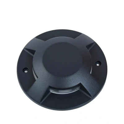 Image of Lucande LED floor spotlight Jeffrey, black, 4 bulb, Ø 20 cm