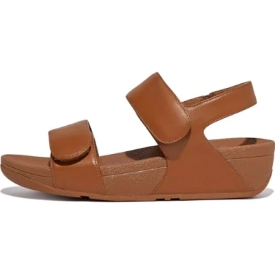 Image of Fitflop Women&#039;s LULU Adjustable Leather Back Strap Sandals, Tan, 3 UK