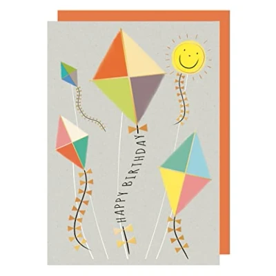 Image of Quire Rough Elegance Card Happy Birthday Kites