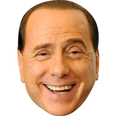 Image of FoxyPrinting Silvio Berlusconi Celebrity Cardboard Party Face Mask Fancy Dress