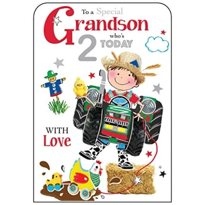 Image of Grandson 2nd Birthday Card