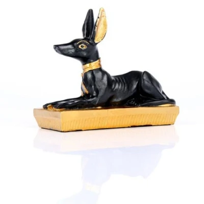 Image of Puckator Black &amp; Gold Anubis Recumbent Home Living Room Decoration Gifts For Men Women