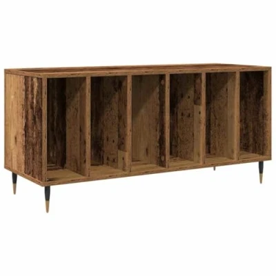 Image of vidaXL Media Storage Rack Modern Wooden Lowboard/TV Cabinet with 5 Compartments Indoor Living Room Display Unit
