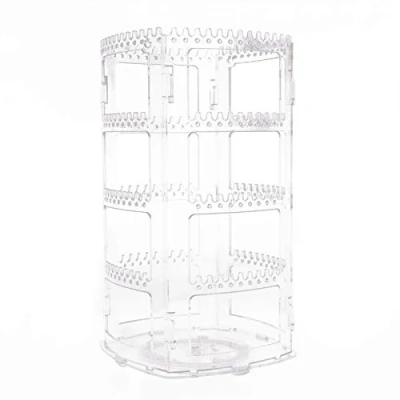 Image of 360 Rotating Earring Holder Acrylic Hanging Jewellery Organiser Display Stand Rack Clear Tower 4 Tiers Jewelry Tree for Earrings Necklaces Bracelets Gift Women/Girls