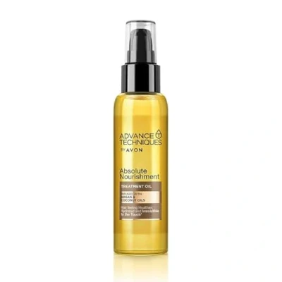 Image of Avon Absolute Nourishment Argan and Coconut Treatment Oil 100ml, Smooth Sleek Finish, Deep Hydration, Co created by Dermatologists Scientists, Cruelty Free