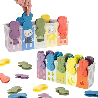 Image of Taf Toys TAF13215 Bunny School Colour Matching, Sorting Educational Toy. Children Learning to Count Numbers Game. Maths Play. Suitable for Boys &amp; Girls 18 Months +
