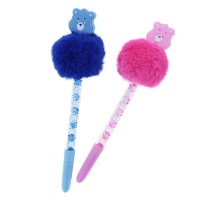 Image of Blueprint Collections Care Bears Pom Shaker Pen **One Random Colour Sent ** Cute Novelty Fun Stationery for Kids Gifts &amp; School Supplies