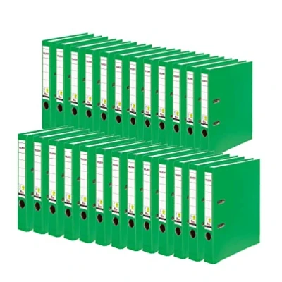 Image of Exacompta Ref 11286804007F FALKEN Vegan PP Lever Arch Files Suitable for A4 Documents, 50mm Spine, Spine Label, Metal Finger Hole Light Green (Pack of 25)
