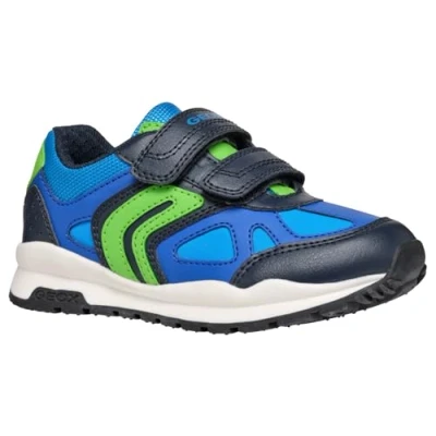 Image of Geox Pavel Trainers for kids, Size: 7K, Navy/lime Imitation leather/ textile