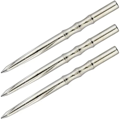 Image of Unicorn Volute Replacement Steel Tip Dart Points Nickel Plated Silver Colour Scalloped Engineered Grip 42 mm 3 per Pack