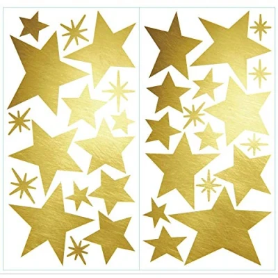 Image of RoomMates Thedecofactory rmk3528scs Star Peel and Stick Wall Decals with Foil Stickers, Vinyl, multicoloured, 41 x 26 2.5 cm