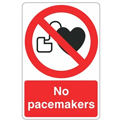Image of 150mmx200mm No Pacemakers Sign Self Adhesive