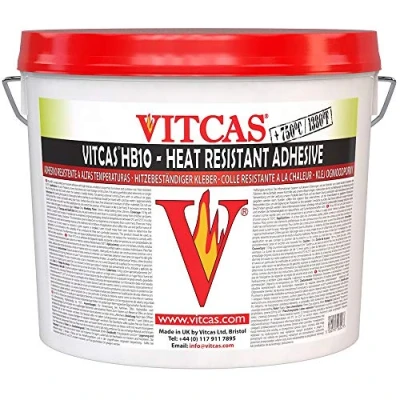 Image of VITCAS 10kg HB10 RAPID SETTING adhesive Hydraulic bonded Heat resistant Fireplaces stoves Tiled Storage Construction Indoor and Outdoor Use 750C