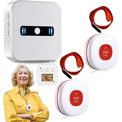 Image of DAYTECH Portable Caregiver Pager Wireless Call Button for Elderly Patient Personal in Home Alert System 1 Battery Receiver 2 Buttons